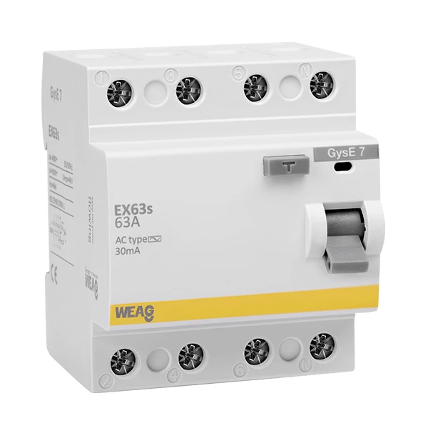 Interruptor diferencial de 10 mA, 30 mA, 100 mA y 300 mA